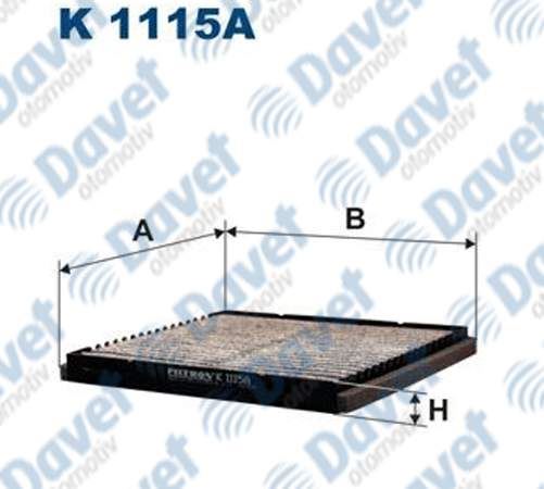 FILTRON K1115A Polen Filtresi Karbonlu Volvo S40 I 1.6 1.8 1.9 Di 2.0 T4 95-04 / V40 95-04